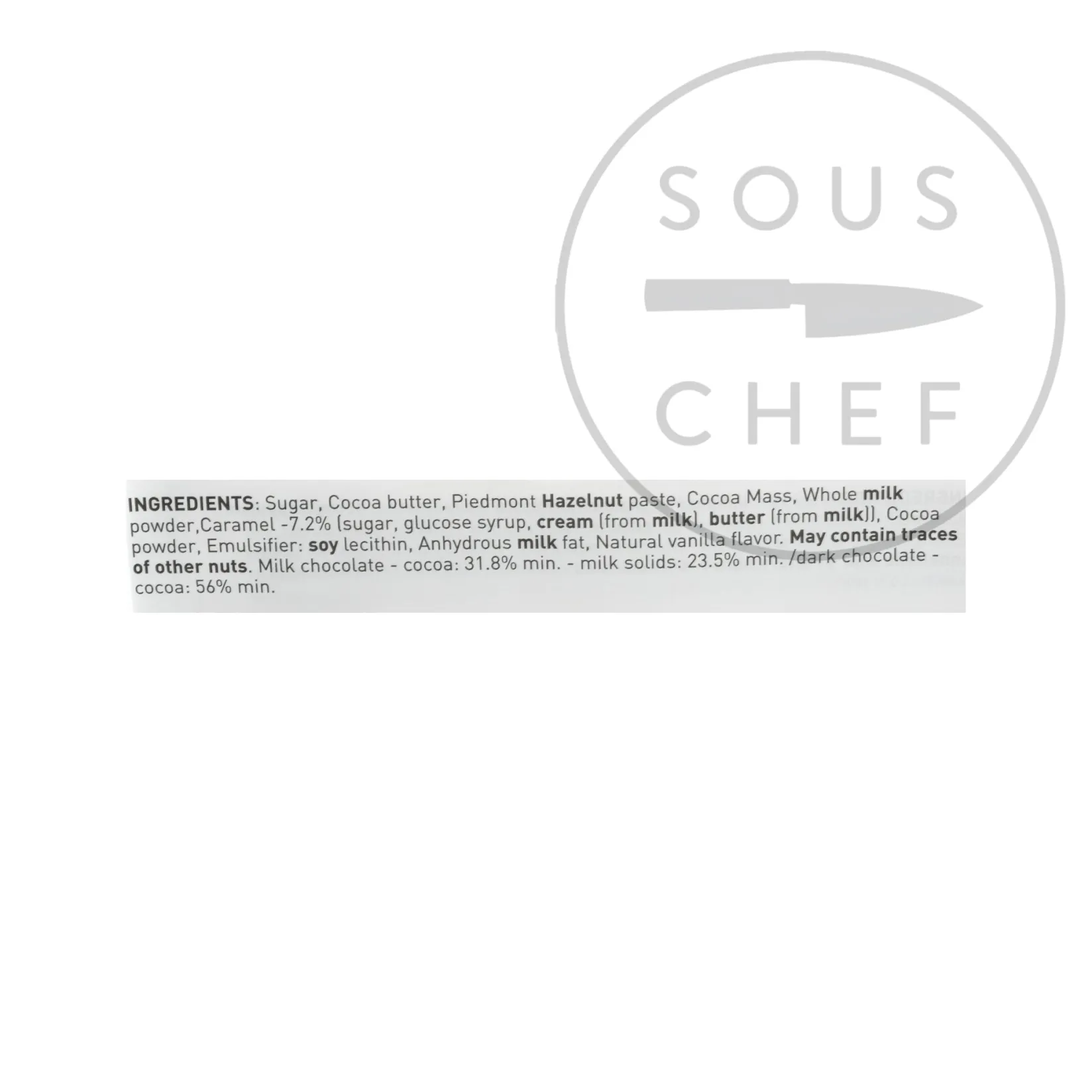 Venchi Ingredients Brands|Italian Ingredients^Nougatine Chocolate, Cigar 100g