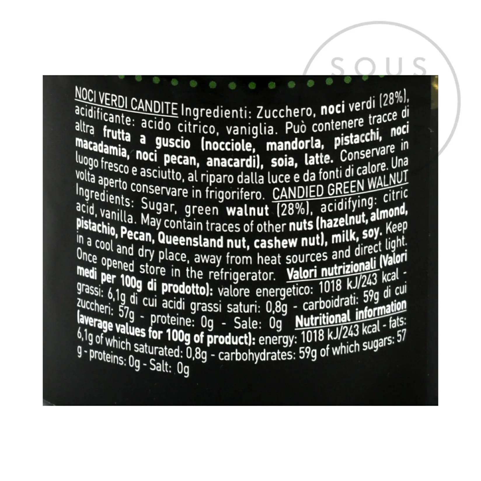 Pariani Ingredients Brands|Italian Ingredients^Veneto Candied Green Walnuts, 250g