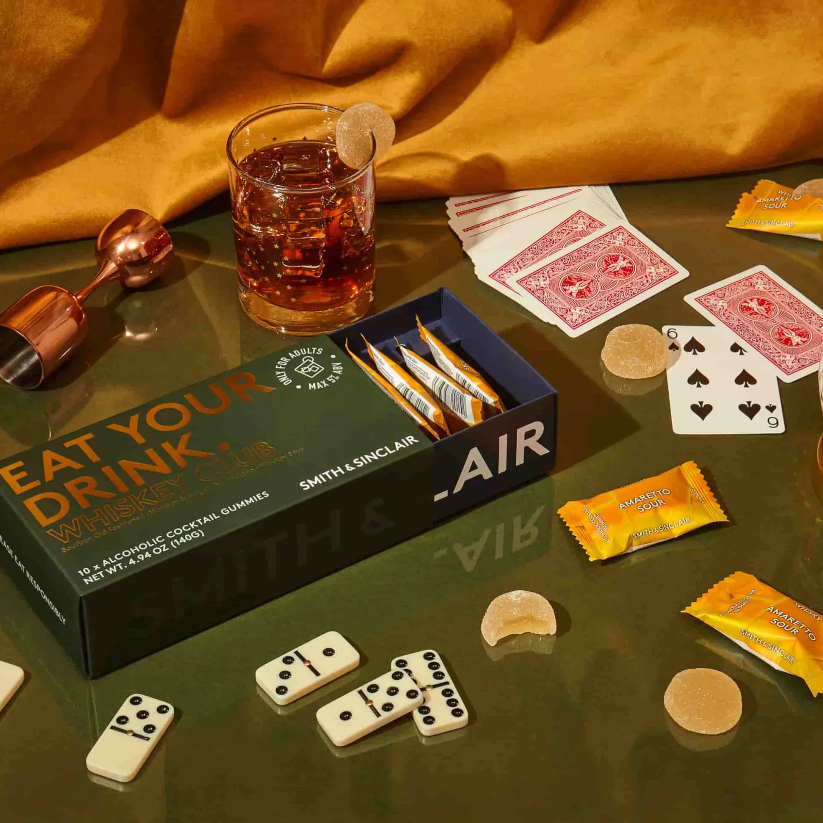 Smith & Sinclair Ingredients Brands|Chocolate & Sweets^Whiskey Club 5V Alcoholic Cocktail Jelly Sweets, 140g