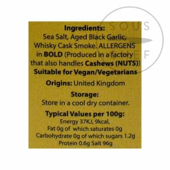 Hawk Head Ingredients Brands|Herbs & Spices^Whisky Smoked Sea Salt with Black Garlic, 80g