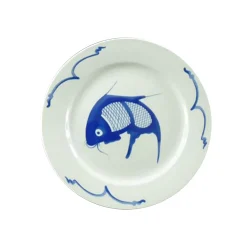 Chinese Tableware Tableware Brands|Chinese Ingredients^White & Blue Carp Charger Plate, 30cm