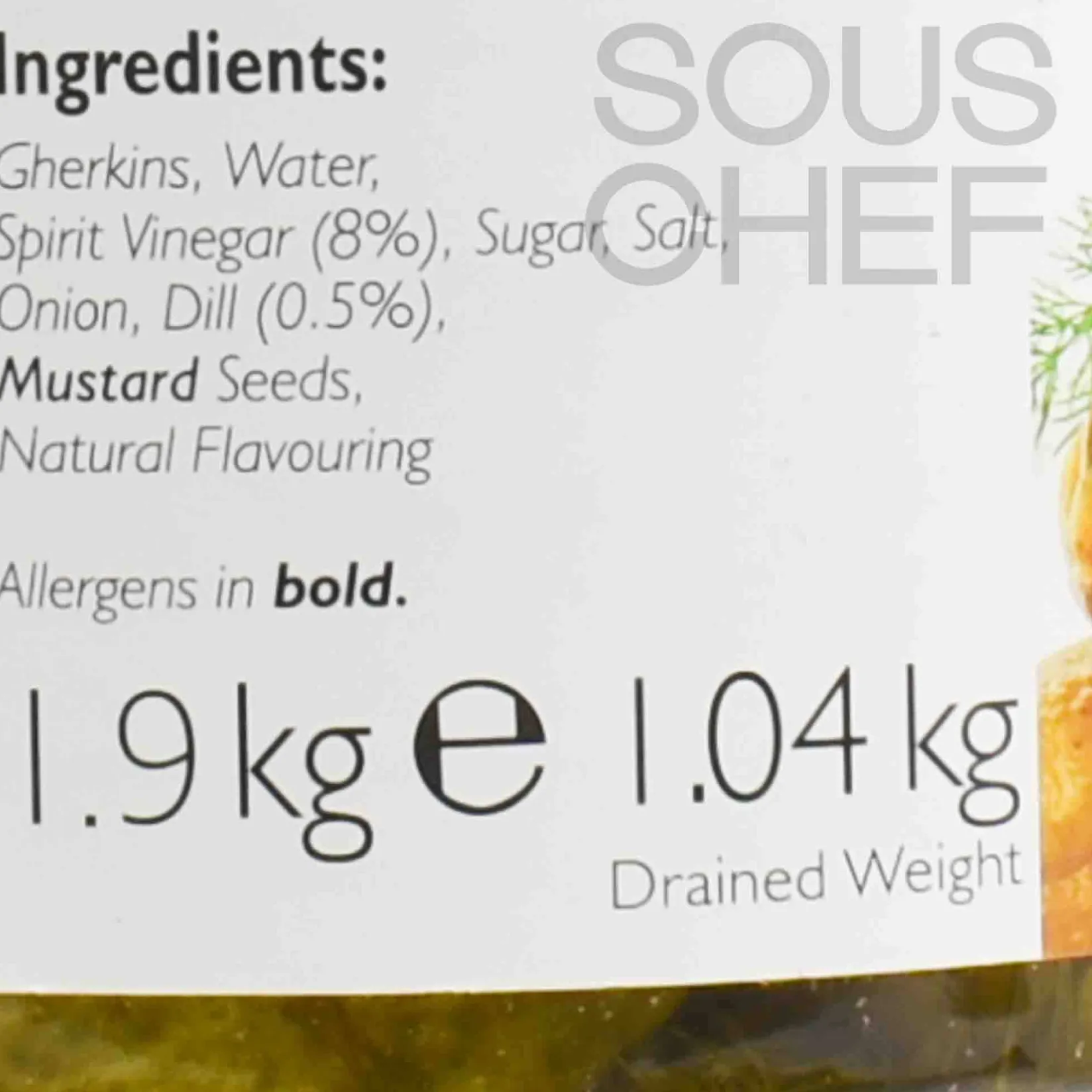 Opies Ingredients Brands|Vegetables^Whole Gherkins with Dill in Sweet Vinegar, 1.9kg