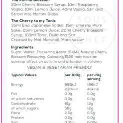 William Fox Ingredients Brands|Made In The Uk^Premium Cherry Blossom Syrup, 750ml