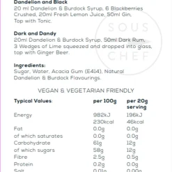 William Fox Ingredients Brands|Made In The Uk^Premium Dandelion and Burdock Syrup, 750ml