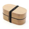 Hakoya Tableware Brands|Japanese Ingredients^Wood Tone Double Layer Bento Box, 900ml