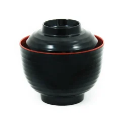 R&B Tableware Brands|Japanese Ingredients^5x Melamine Red & Black Miso Soup Bowl, 10cm