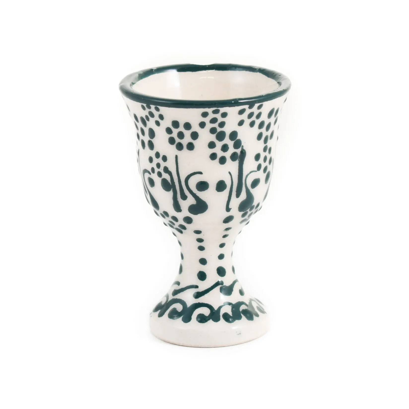 El Boyali Seramikler Tableware Brands^Yesil Ve Beyaz Boyali Egg Cup