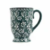 El Boyali Seramikler Tableware Brands^Yesil Ve Beyaz Boyali Mug with Foot, 300ml