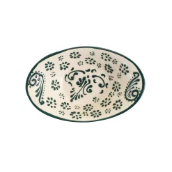 El Boyali Seramikler Tableware Brands|Crockery & Dinnerware^Yesil Ve Beyaz Boyali Oval Bowl, 16cm