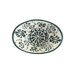 El Boyali Seramikler Tableware Brands|Crockery & Dinnerware^Yesil Ve Beyaz Boyali Oval Bowl, 10.5cm