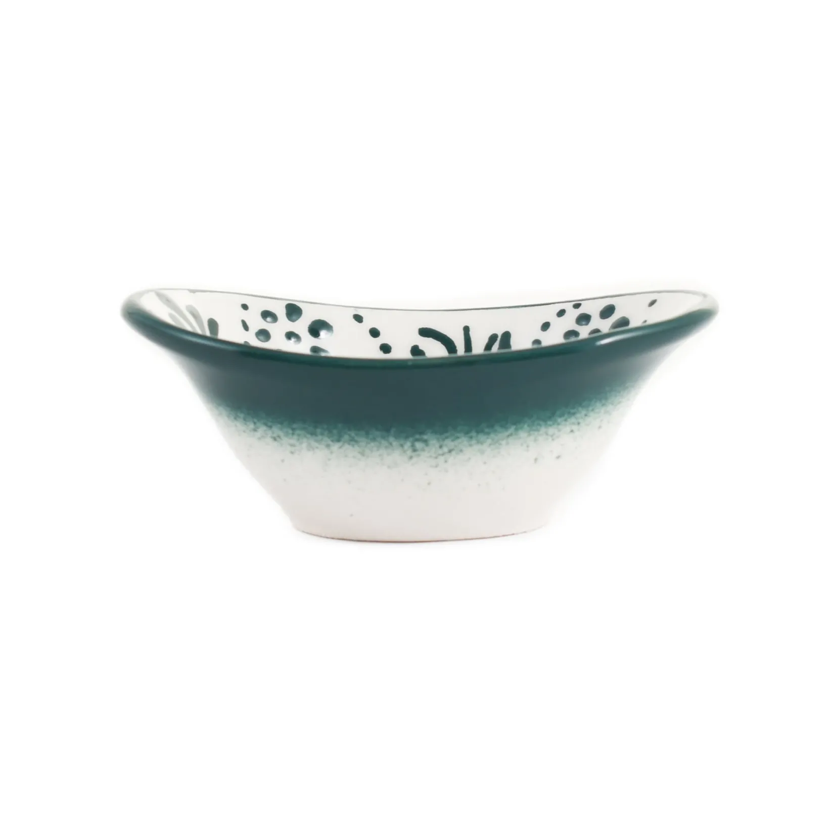 El Boyali Seramikler Tableware Brands|Crockery & Dinnerware^Yesil Ve Beyaz Boyali Oval Bowl, 10.5cm