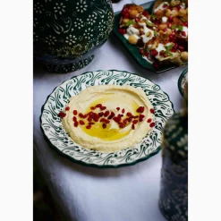 El Boyali Seramikler Tableware Brands|Plates^Yesil Ve Beyaz Boyali Wavy Side Plate, 19cm
