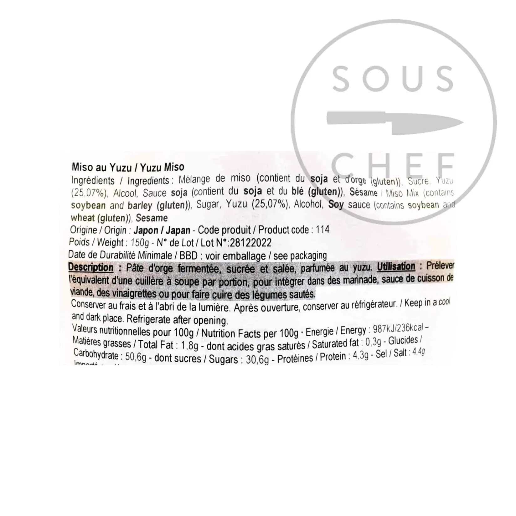 Japanese Ingredients Ingredients Brands|Japanese Ingredients^Yuzu Miso, 150g