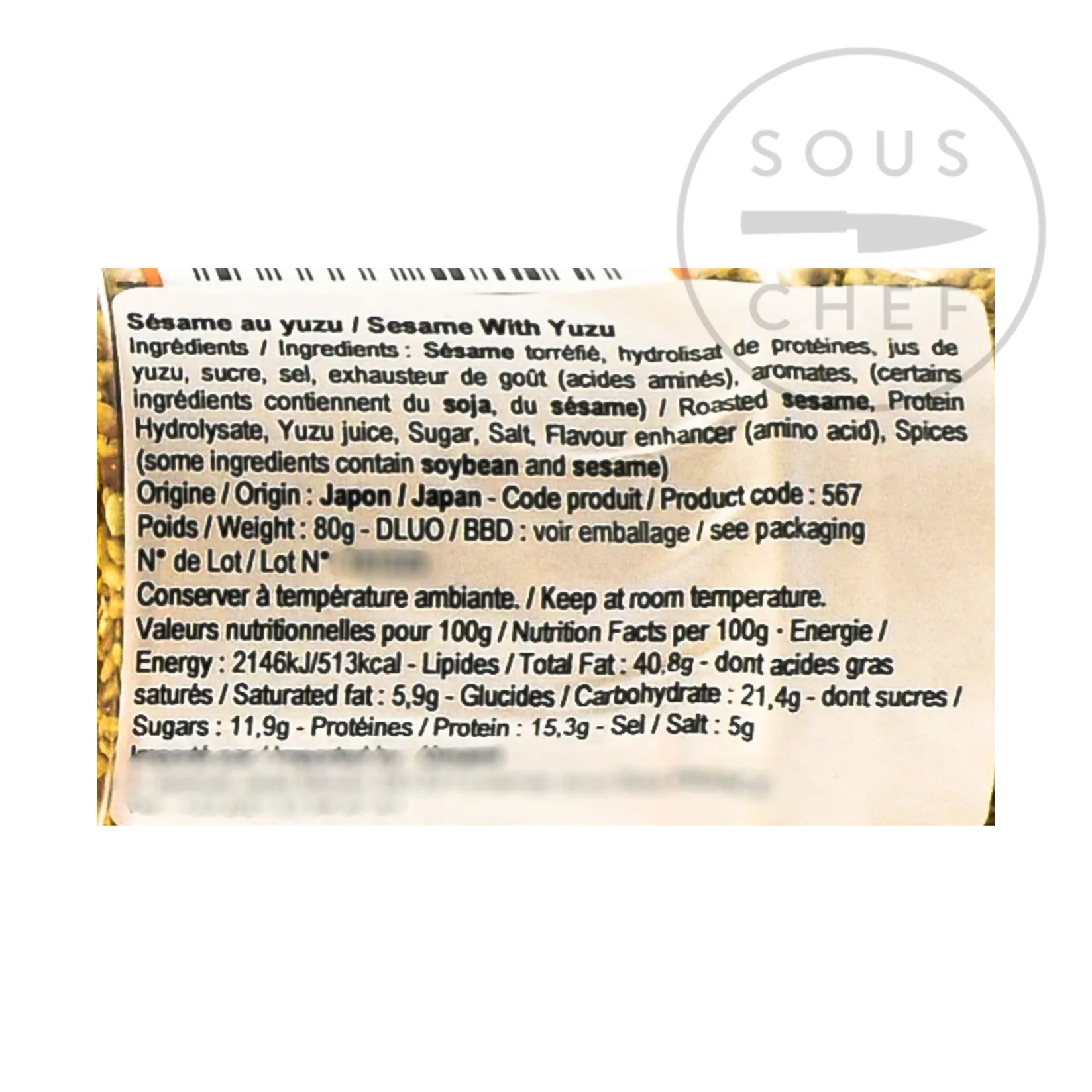 Toho Japanese Ingredients|Sauces & Condiments^Yuzu Roasted Sesame Seeds, 80g